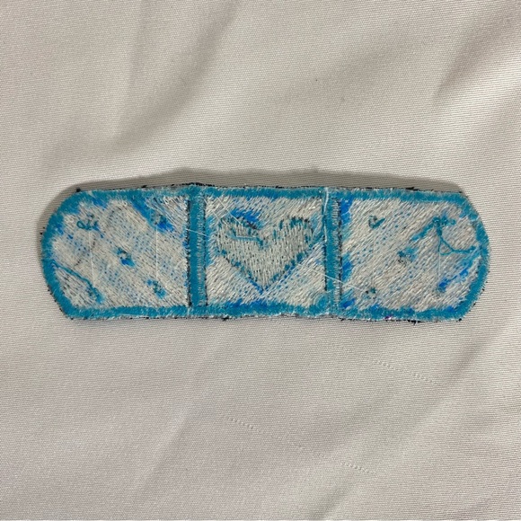 Dandy Flower Trash Clown-Core Artist Made Heart Bandaid Iron On Patch - Picture 2 of 3